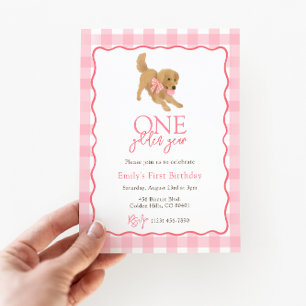 Golden Retriever One Golden Year Girls Verjaardag Kaart