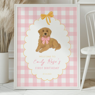 Golden Retriever One Golden Year Verjaardag Welkom Poster