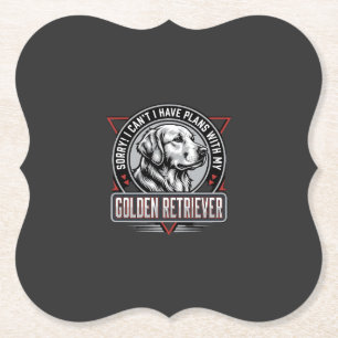 Golden Retriever Ontwerpt Hond Badge Design Kartonnen Onderzetters