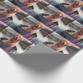 Golden Retriever op een peddel: Een Schilderachtig Cadeaupapier (Hoek)