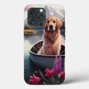 Golden Retriever op een peddel: Een Schilderachtig iPhone 13 Pro Hoesje