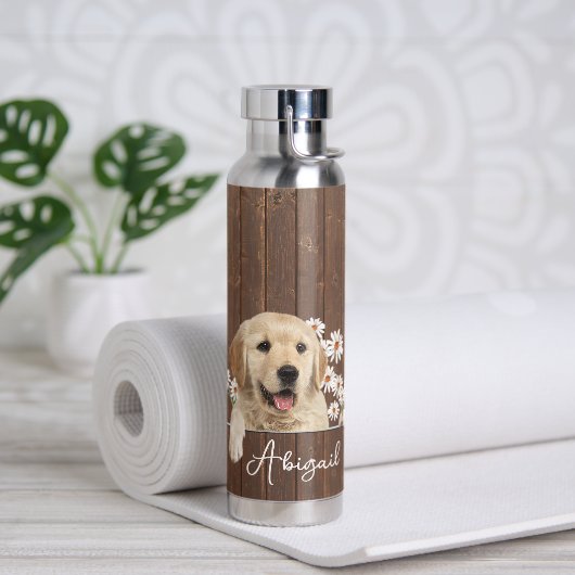 Golden Retriever op hout Waterfles (Yoga)