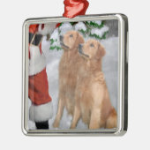 Golden Retriever Ornament met kerstcadeaus (Links)