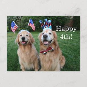 Golden Retriever Outdoor Independence Day Briefkaart
