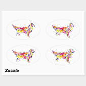 Golden Retriever Oval Sticker (Vel)