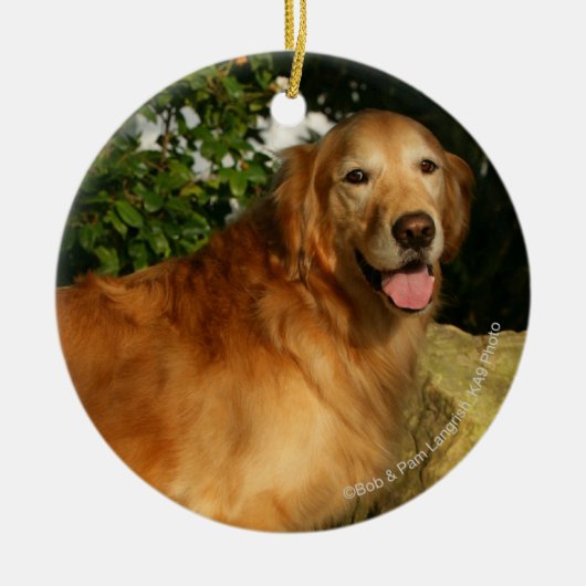 Golden Retriever Panting Keramisch Ornament (Voorkant)