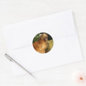 Golden Retriever Panting Ronde Sticker (Envelop)