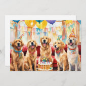 Golden Retriever Party Aankondiging (Voorkant / Achterkant)