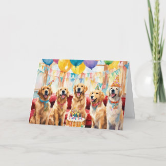 Golden Retriever Party Verjaardag Kaart