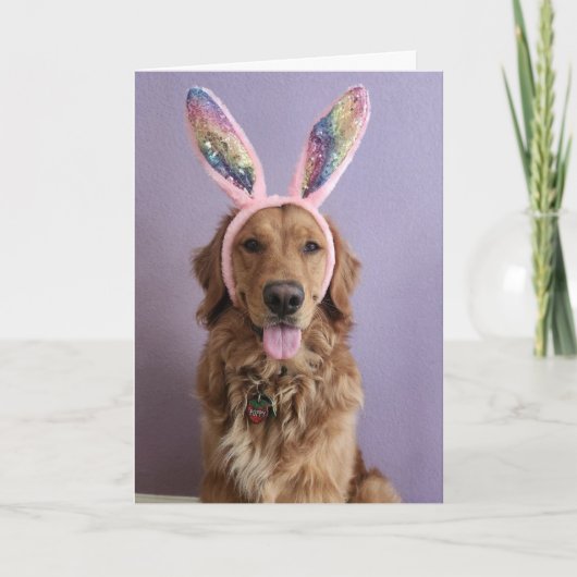 Golden Retriever Pasen kaart (Voorkant)