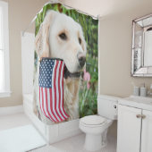 Golden Retriever Patriotique Douche Chien rideau (En situation)