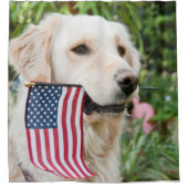 Golden Retriever Patriotique Douche Chien rideau (Devant)