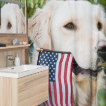 Golden Retriever Patriotique Douche Chien rideau