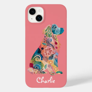 Golden Retriever Pet Dog Abstract Flowers Custom Case-Mate iPhone 14 Plus Hoesje