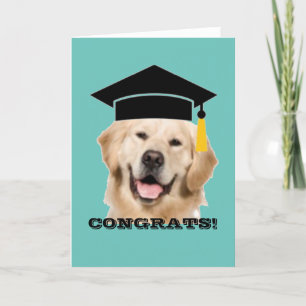 Golden Retriever Pet en Tassel Congrats Afstuderen Kaart