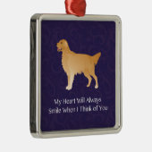 Golden Retriever - Pet Memorial - Denking of You Metalen Ornament (Rechts)