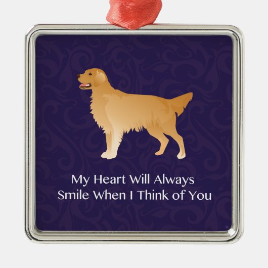 Golden Retriever - Pet Memorial - Denking of You Metalen Ornament (Voorkant)