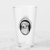 Golden Retriever Pint Glass Glas (Achterkant)