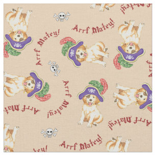 Golden Retriever Pirate Fabric Stof