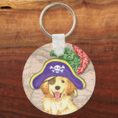 Golden Retriever Pirate Sleutelhanger (Voorkant)