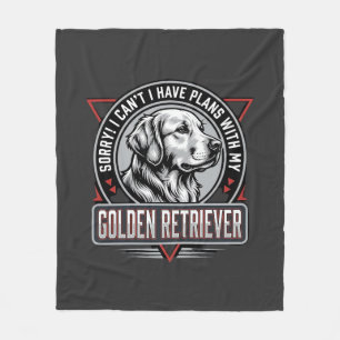 Golden Retriever Plannen Hond Badge Ontwerp Fleece Deken