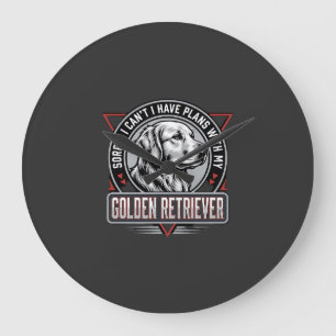 Golden Retriever Plannen Hond Badge Ontwerp Grote Klok