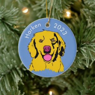 Golden Retriever Pop Art Keramisch Ornament
