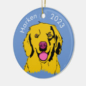 Golden Retriever Pop Art Keramisch Ornament (Links)
