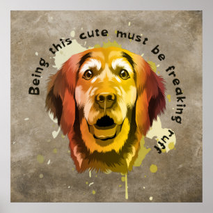 Golden Retriever Pop Poster