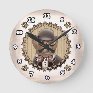 Golden Retriever portant des lunettes Horloge