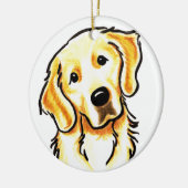 Golden Retriever Portrait Personalized Keramisch Ornament (Links)
