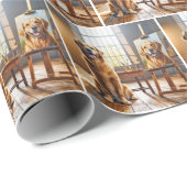 Golden Retriever Portret op Canvas Cadeaupapier (Rol Hoek)