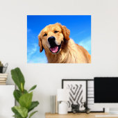 Golden Retriever Poster (Thuiskantoor)