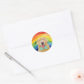 Golden Retriever Pride Ronde Sticker (Envelop)