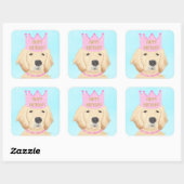 Golden Retriever Prinses Verjaardag Sticker (Vel)