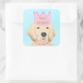 Golden Retriever Prinses Verjaardag Sticker (Tas)