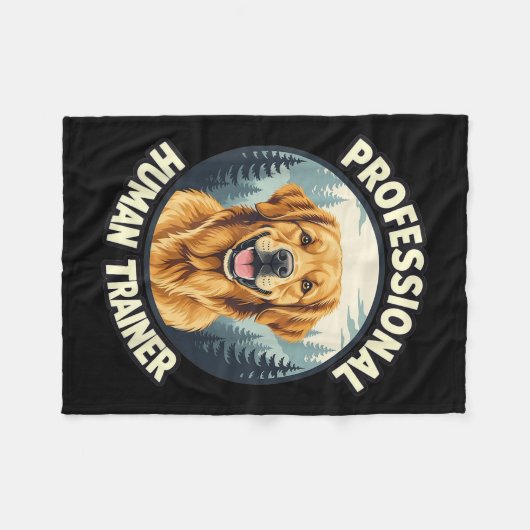 Golden Retriever Professional Human Trainer Funny Fleece Deken (Voorkant (Horizontaal))
