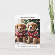 Golden Retriever Puppies Kerst Kaart