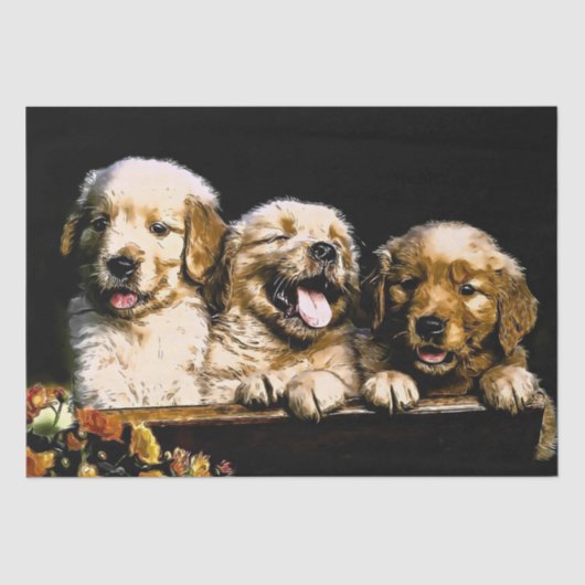Golden Retriever Puppies Tissuepapier (Voorkant)