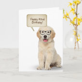 Golden Retriever Puppy 82e Verjaardag Kaart (Gele Bloem)