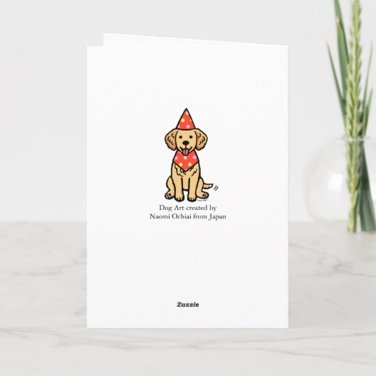 Golden Retriever Puppy Birthday Kaart (Achterkant)