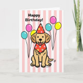Golden Retriever Puppy Birthday Kaart (Voorkant)