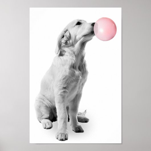 Golden Retriever Puppy Bubble Nursery Child Poster (Voorkant)