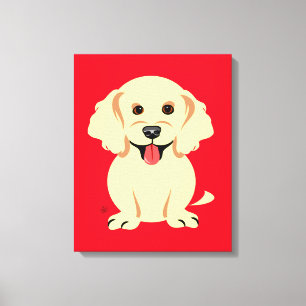 Golden Retriever Puppy Children's Wall Decor Canvas Afdruk