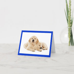 Golden Retriever Puppy Dog Blank Note Card Kaart