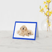 Golden Retriever Puppy Dog Blank Note Kaart (Gele Bloem)