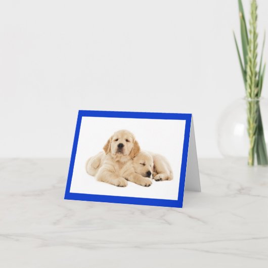 Golden Retriever Puppy Dog Blank Note Kaart (Voorkant)