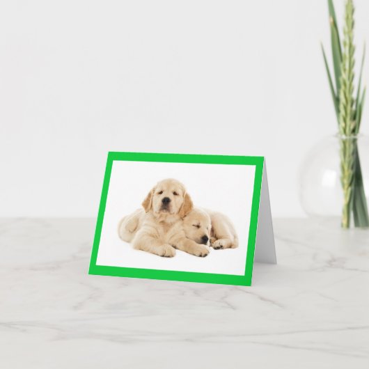 Golden Retriever Puppy Dog Blank Note Kaart (Voorkant)