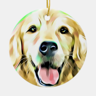 Golden Retriever Puppy Dog Digital art Keramisch Ornament