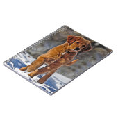 Golden Retriever Puppy Dog in de sneeuw Notitieboek (Linkerzijde)